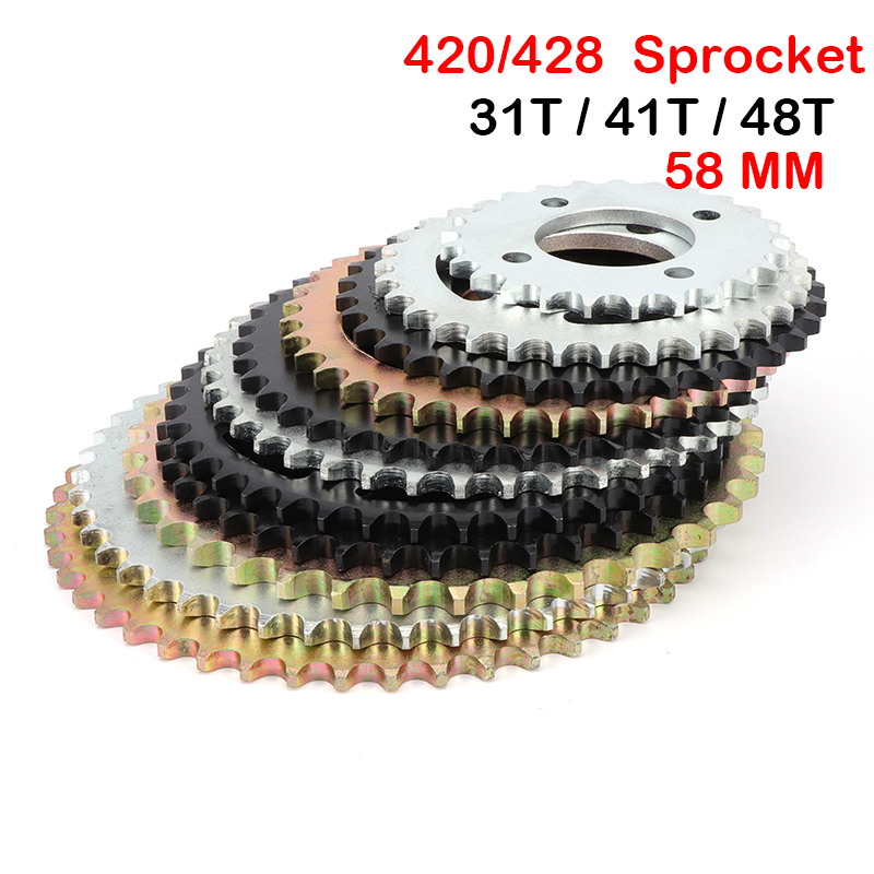 428 Chain - Cadena 420/428 para motocicleta, piñón trasero