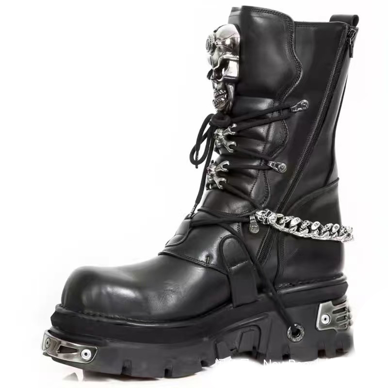 Botas de moto de cuero genuino - Motorcycle Chain reseña y precio
